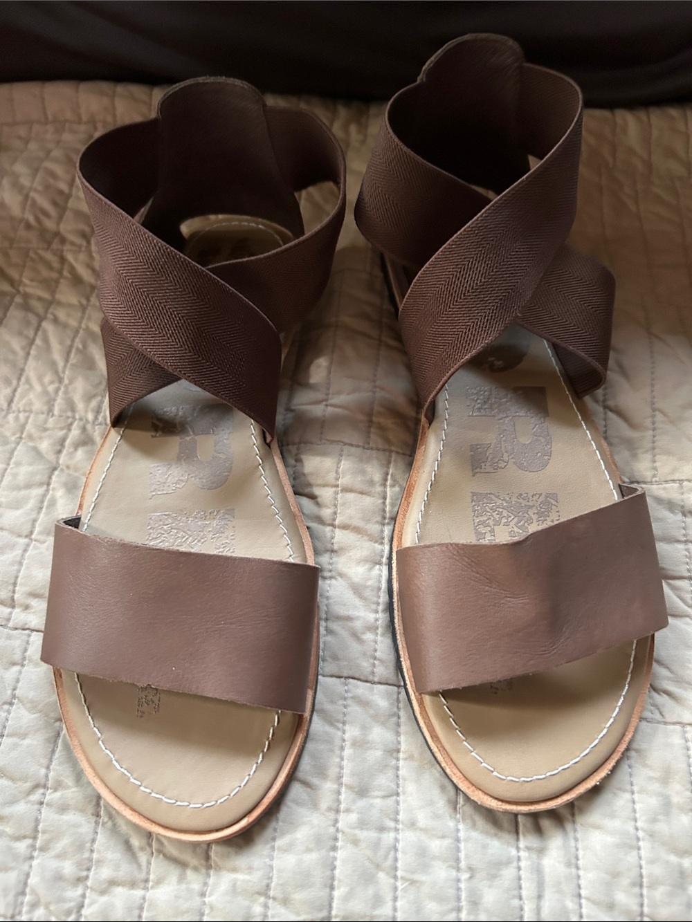 Sorel Brown Crisscross Strap Women's Sandals